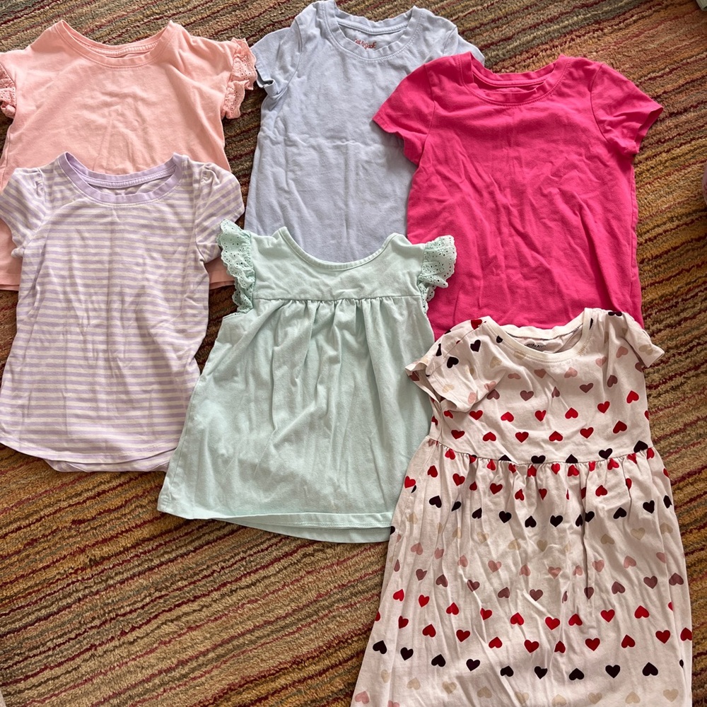 5T toddler girl summer shirt/dress lot